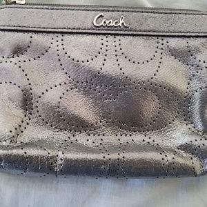 Coach Wristlet-Metallic Silver